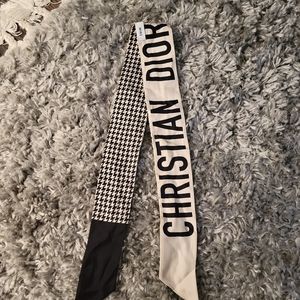 Christian Dior Silk 30 Montaigne Mitzah Scarf Black